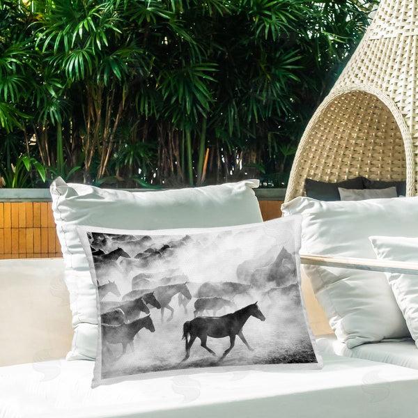Stupell Industries Sisi And Seb | Dusty Road Horse Photograph Printed Throw Pillow