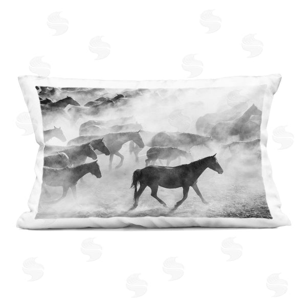 stupell industries Sisi and Seb | Dusty Road Horse Photograph Printed Throw Pillow