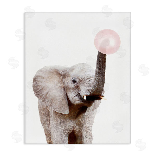 stupell industries Sisi and Seb | Elephant Blowing Bubblegum Wall Art