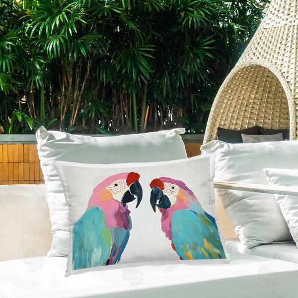 Stupell Industries Sisi And Seb | Exotic Pastel Macaws Printed Throw Pillow