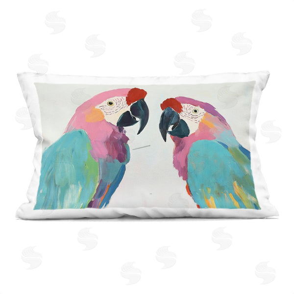 stupell industries Sisi and Seb | Exotic Pastel Macaws Printed Throw Pillow