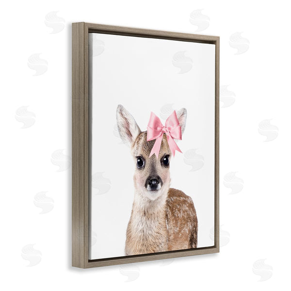 Stupell Industries Sisi And Seb | Fawn With Pink Bow Wall Art