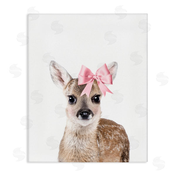 stupell industries Sisi and Seb | Fawn with Pink Bow Wall Art