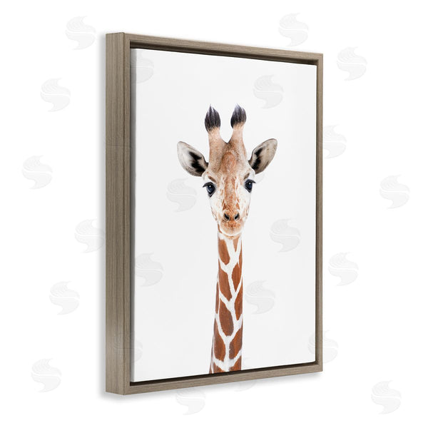 Stupell Industries Sisi And Seb | Giraffe On White Portrait Wall Art