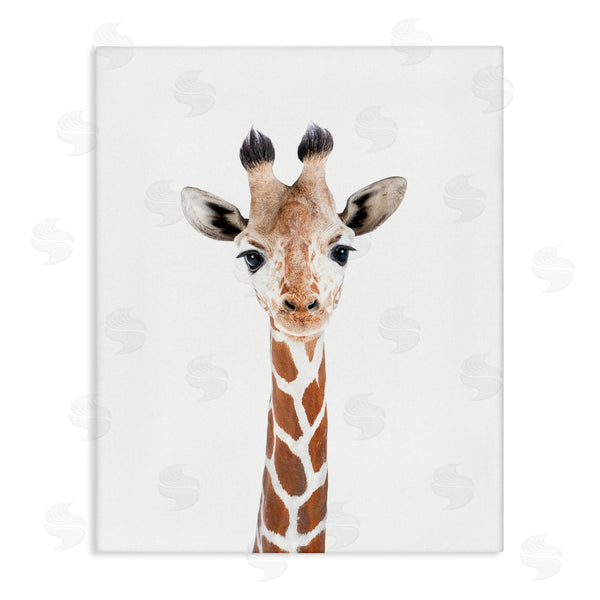 stupell industries Sisi and Seb | Giraffe on White Portrait Wall Art