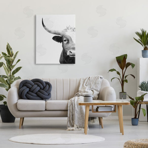 Stupell Industries Sisi And Seb | Grey Longhorn Portrait Wall Art
