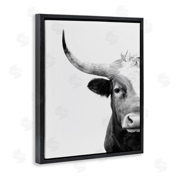 Stupell Industries Sisi And Seb | Grey Longhorn Portrait Wall Art