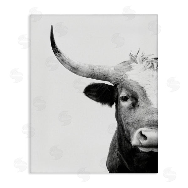 stupell industries Sisi and Seb | Grey Longhorn Portrait Wall Art