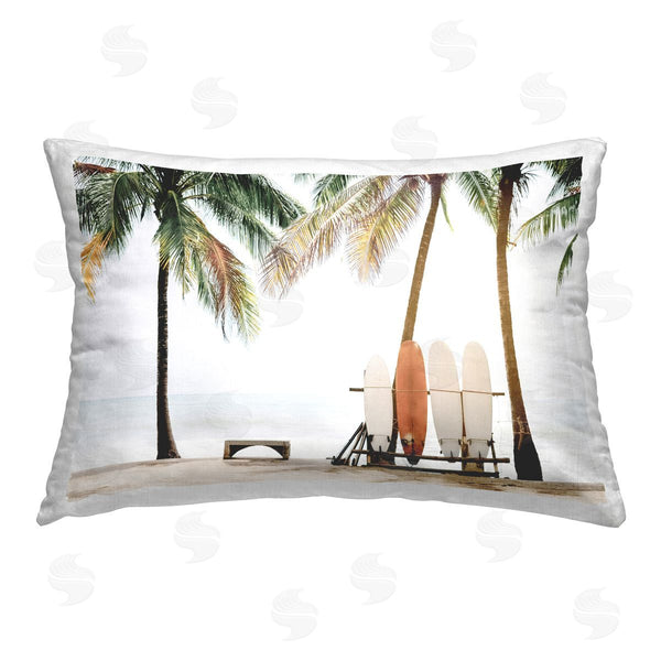 stupell industries Sisi and Seb | Hawaii Surfing View Printed Throw Pillow