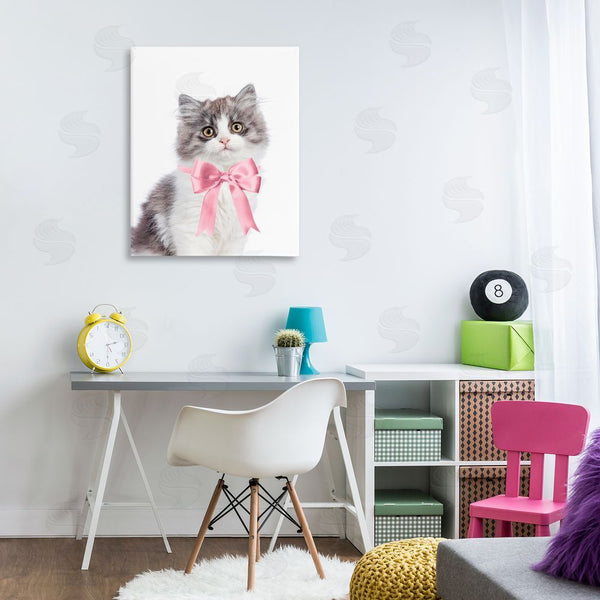 Stupell Industries Sisi And Seb | Kitten With Pink Bow Wall Art