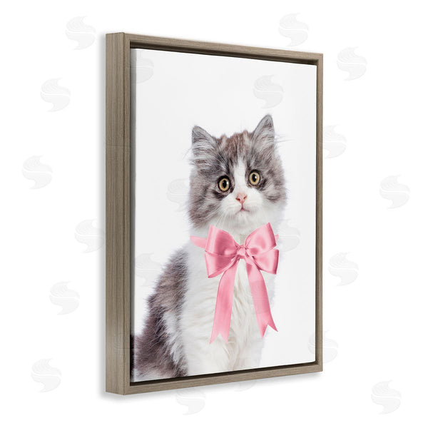 Stupell Industries Sisi And Seb | Kitten With Pink Bow Wall Art