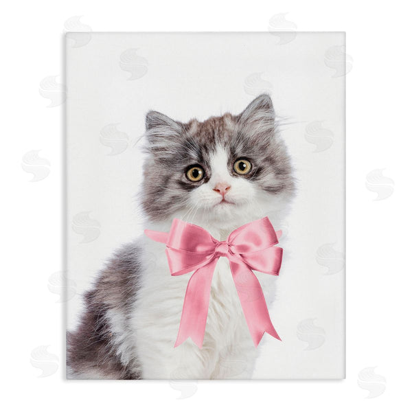 stupell industries Sisi and Seb | Kitten with Pink Bow Wall Art