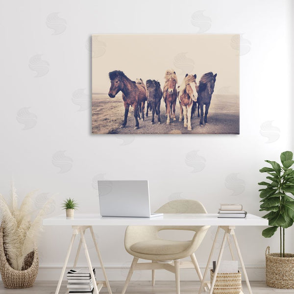 Stupell Industries Sisi And Seb | Muted Brown Horse Group Wall Art