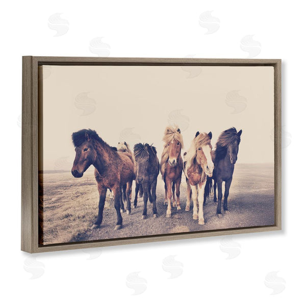 Stupell Industries Sisi And Seb | Muted Brown Horse Group Wall Art