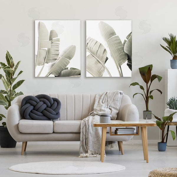 Stupell Industries Sisi And Seb | Muted Green Banana Leaves Wall Art