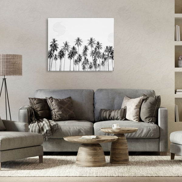 Stupell Industries Sisi And Seb | Palm Trees Paradise In Monochrome