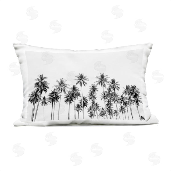 Stupell Industries Sisi And Seb | Palm Trees Paradise In Monochrome Printed Throw Pillow