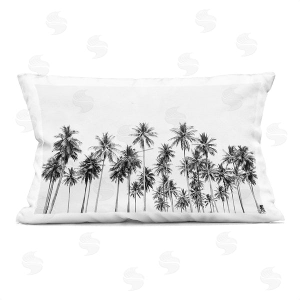 stupell industries Sisi and Seb | Palm Trees Paradise in Monochrome Printed Throw Pillow