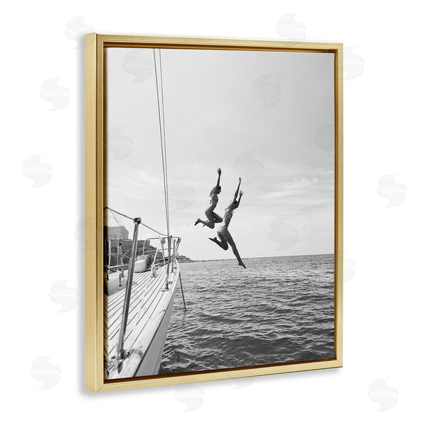 Stupell Industries Sisi And Seb | People Diving From Boat