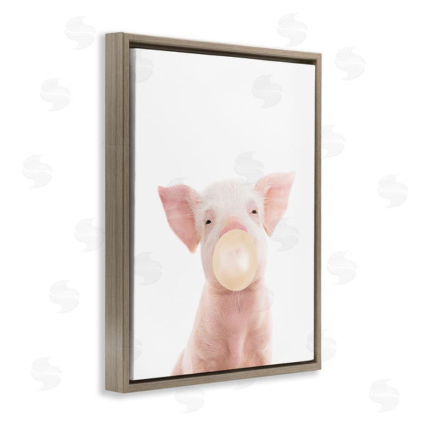 Stupell Industries Sisi And Seb | Pig Bubblegum Portrait Wall Art