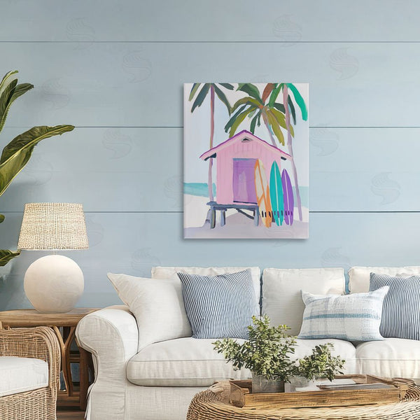 Stupell Industries Sisi And Seb | Pink Beach Hut & Bright Boards