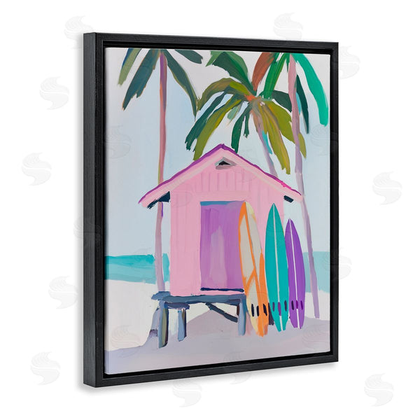 Stupell Industries Sisi And Seb | Pink Beach Hut & Bright Boards