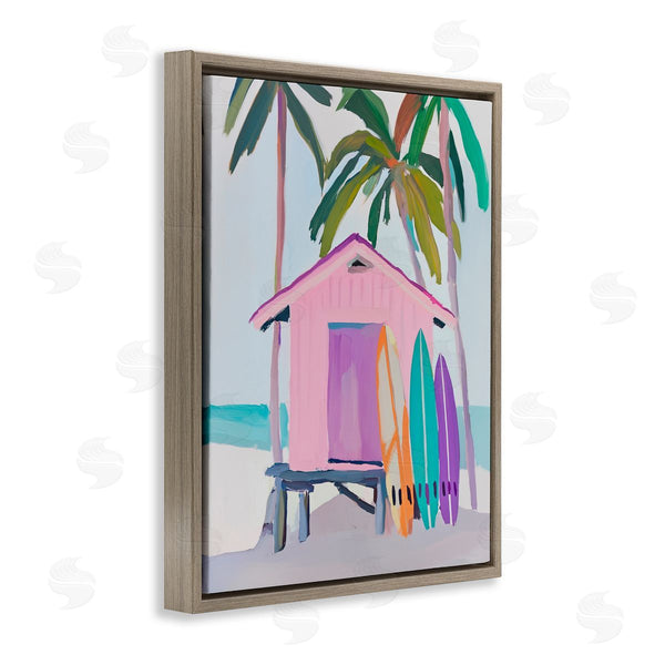 Stupell Industries Sisi And Seb | Pink Beach Hut & Bright Boards