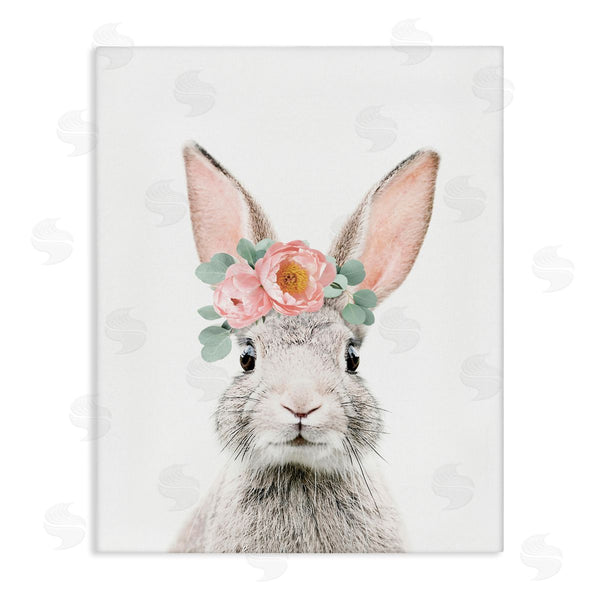 stupell industries Sisi and Seb | Pink Flower Bunny Wall Art