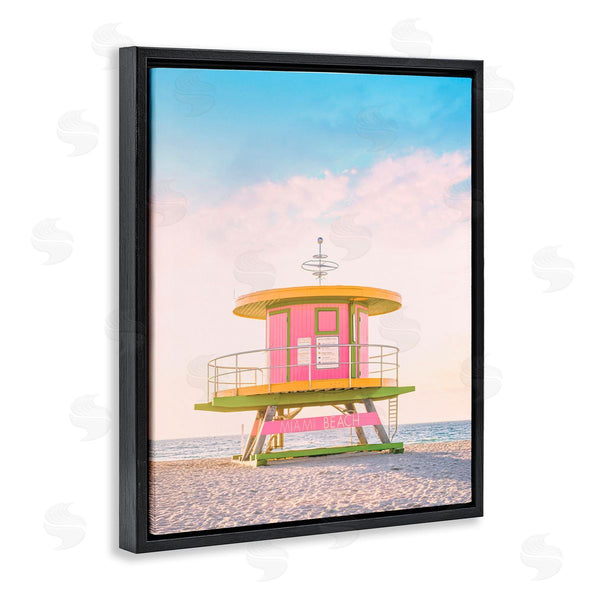 Stupell Industries Sisi And Seb | Pink Lifeguard Stand Landscape