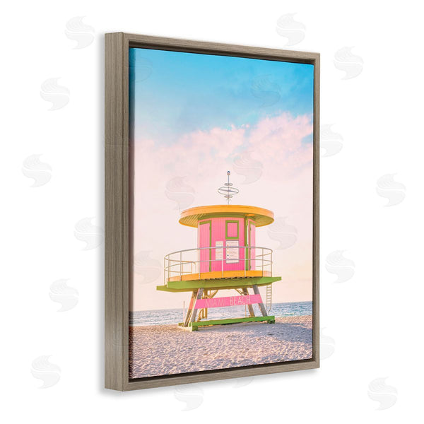 Stupell Industries Sisi And Seb | Pink Lifeguard Stand Landscape
