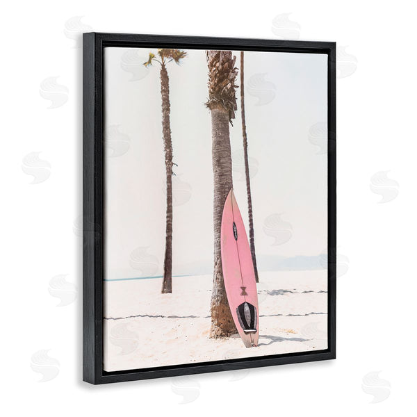 Stupell Industries Sisi And Seb | Pink Surfboard On Coast Wall Art