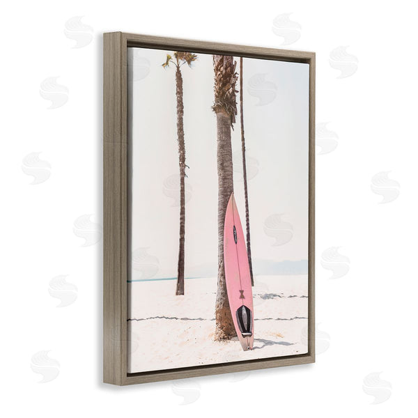 Stupell Industries Sisi And Seb | Pink Surfboard On Coast Wall Art