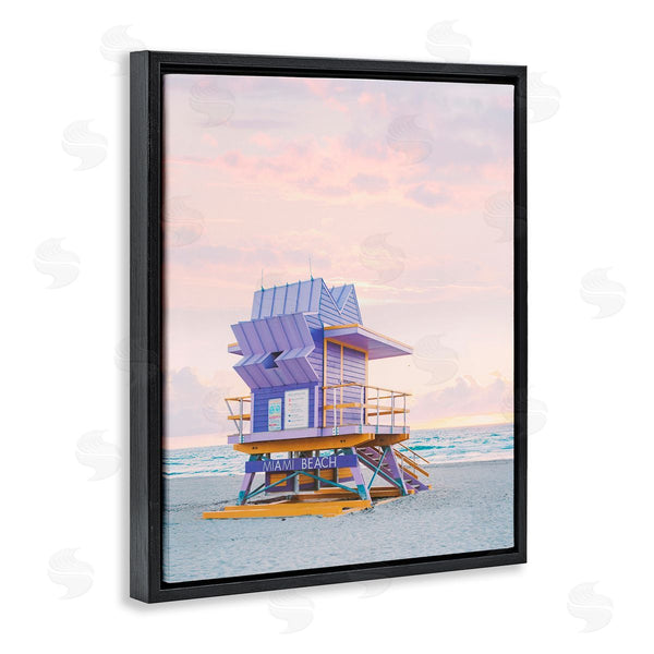 Stupell Industries Sisi And Seb | Purple Lifeguard Stand Landscape