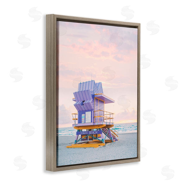 Stupell Industries Sisi And Seb | Purple Lifeguard Stand Landscape