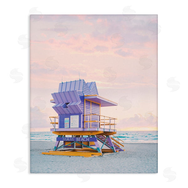 stupell industries Sisi and Seb | Purple Lifeguard Stand Landscape