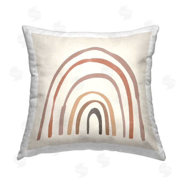 stupell industries Sisi and Seb | Quirky Neutral Rainbow Printed Throw Pillow