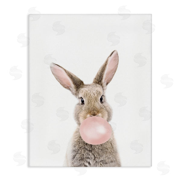 stupell industries Sisi and Seb | Rabbit with Bubblegum Wall Art
