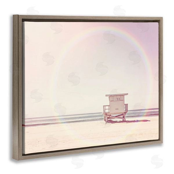 Stupell Industries Sisi And Seb | Rainbow Beach Hut Photography Wall Art