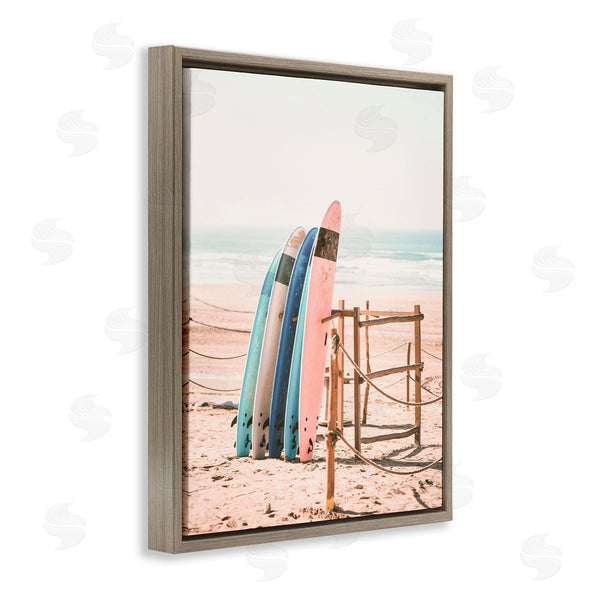 Stupell Industries Sisi And Seb | Retro Beach Surfboards Leaning