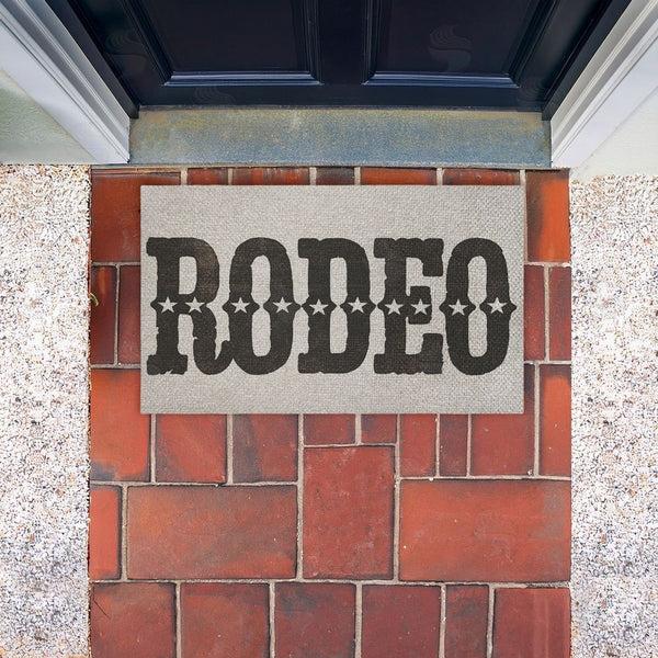 Stupell Industries Sisi And Seb | Rodeo With Western Stars Faux Sisal Door Mat