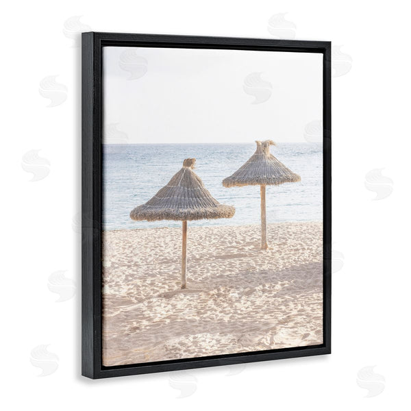 Stupell Industries Sisi And Seb | Straw Umbrellas On Beach