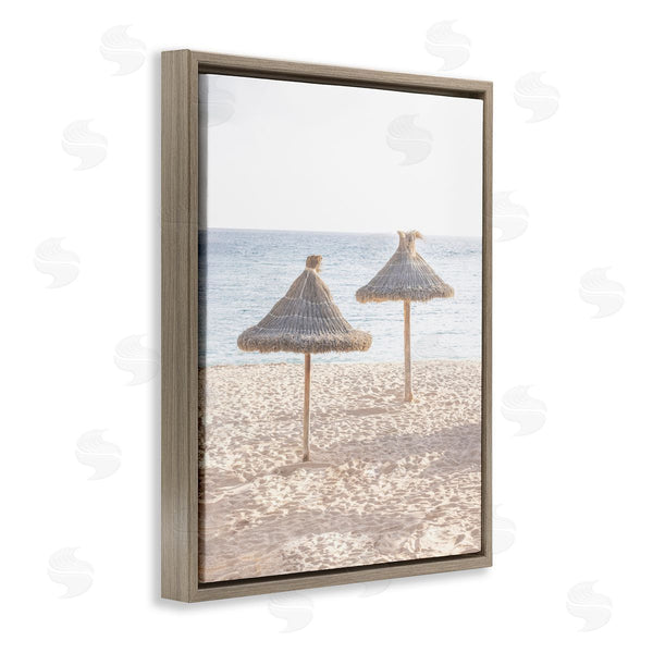 Stupell Industries Sisi And Seb | Straw Umbrellas On Beach