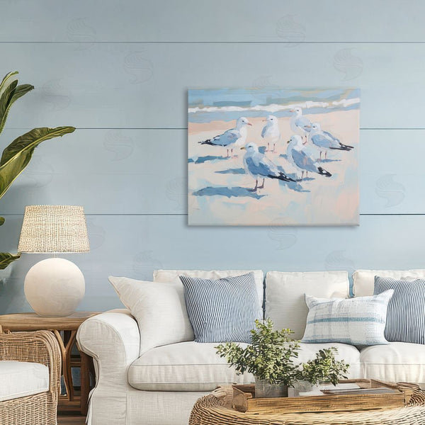 Stupell Industries Sisi And Seb | Summer Seagulls Crowding Shore