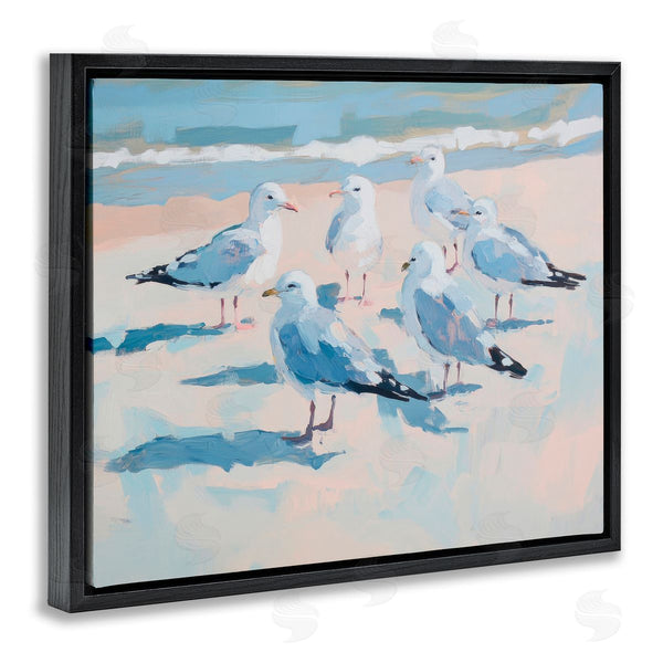 Stupell Industries Sisi And Seb | Summer Seagulls Crowding Shore