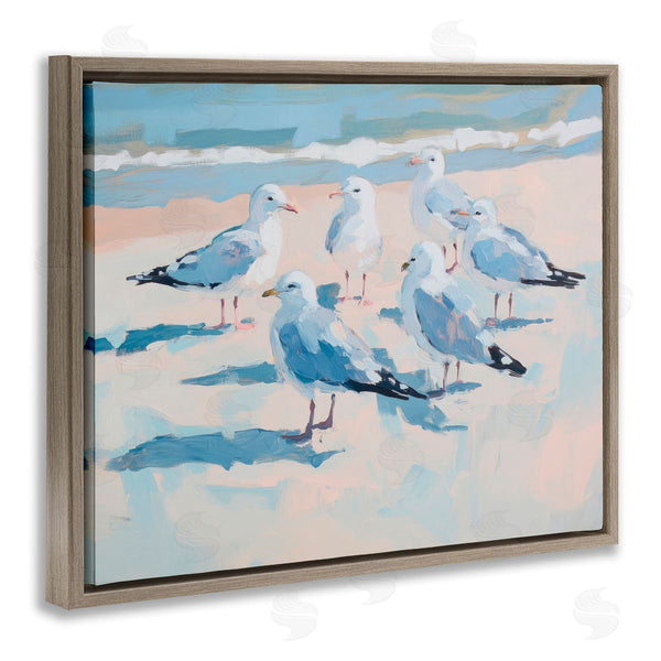 Stupell Industries Sisi And Seb | Summer Seagulls Crowding Shore