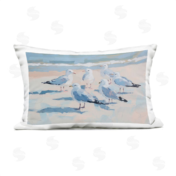 Stupell Industries Sisi And Seb | Summer Seagulls Crowding Shore Printed Throw Pillow