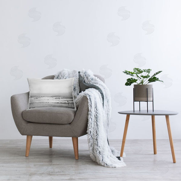 Stupell Industries Sisi And Seb | Surfers Riding Waves Monochrome Printed Throw Pillow