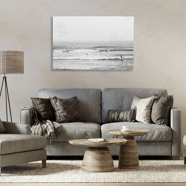 Stupell Industries Sisi And Seb | Surfers Riding Waves Monochrome Wall Art