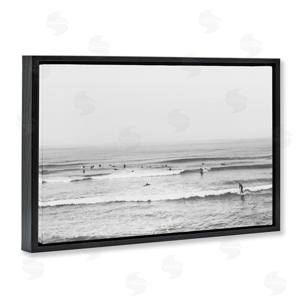 Stupell Industries Sisi And Seb | Surfers Riding Waves Monochrome Wall Art