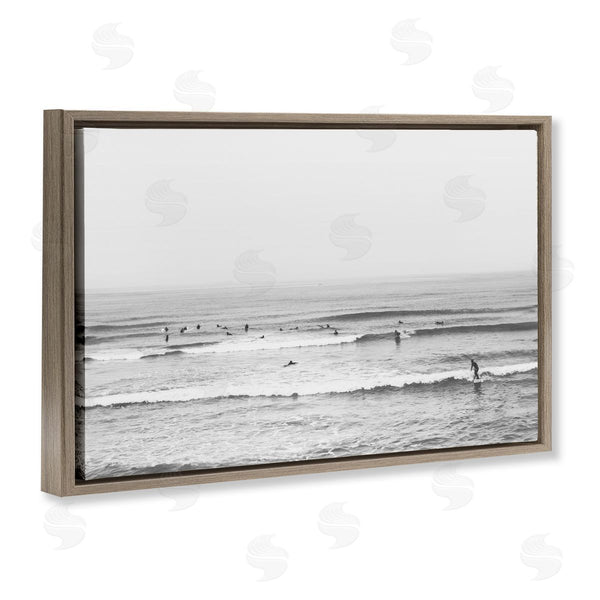 Stupell Industries Sisi And Seb | Surfers Riding Waves Monochrome Wall Art